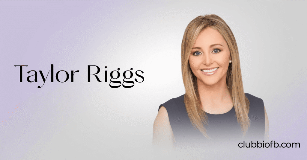 Taylor Riggs on air at Fox Business Network delivering financial news